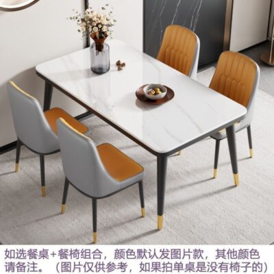 Bàn ghế ăn bằng đá phiến Bắc Âu cho phòng nhỏ và sử dụng tại nhà - Bộ bàn ghế hình chữ nhật bán chạy