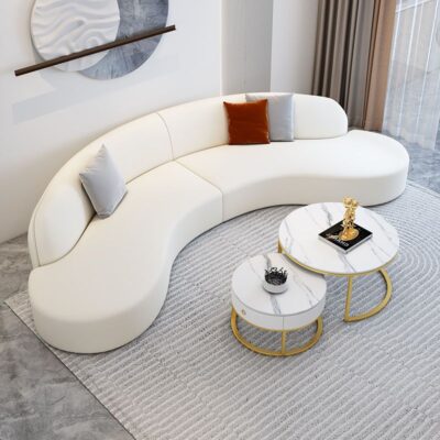 2023 công nghệ mới kết hợp bộ căn hộ nhỏ Busha bàn cà phê đơn giản sofa hiện đại sofa cong ghế dài