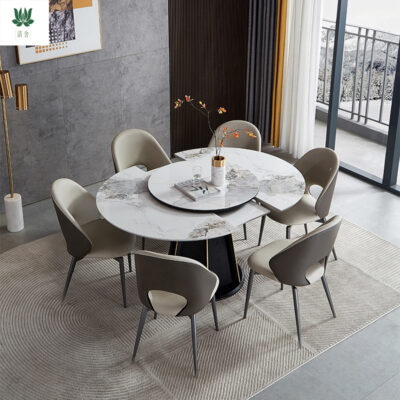 Bàn Ăn Đá Phiến Ý: Gấp Bàn Tròn Đa Chức Năng Cho Gia Đình Hiện Đại