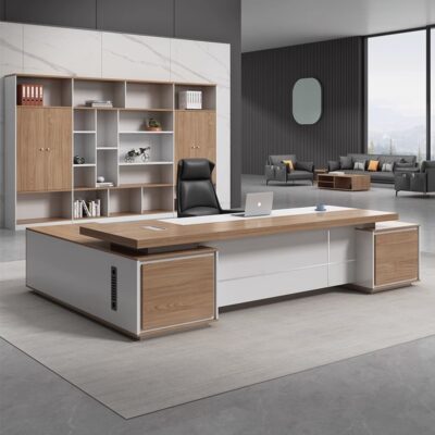 Đơn giản hiện đại bàn ghế sếp kết hợp bàn làm việc tổng thống bàn điều hành tủ hai mặt dày bàn văn phòng bàn máy tính