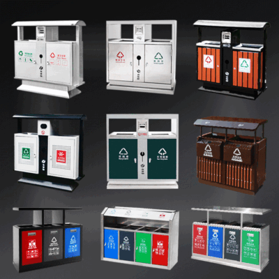 Bán buôn khu danh lam thắng cảnh nhỏ đường phố thành phố ba hoặc bốn phân loại hộp vỏ trái cây vệ sinh thùng rác ngoài trời nhà sản xuất thép không gỉ bán hàng trực tiếp