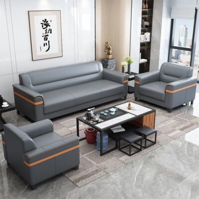 Ghế sofa văn phòng nhỏ đơn giản hiện đại kinh doanh tiếp tân công ty phòng tiếp tân bộ bàn cà phê ba chỗ ngồi