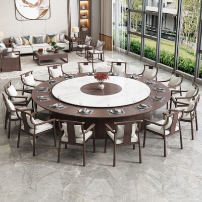 Bán buôn Bàn ăn xoay tự động Trung Quốc mới Đá phiến đá cẩm thạch Bàn xoay Bàn tròn Bàn ghế B&B Khách sạn Câu lạc bộ Nhà hàng