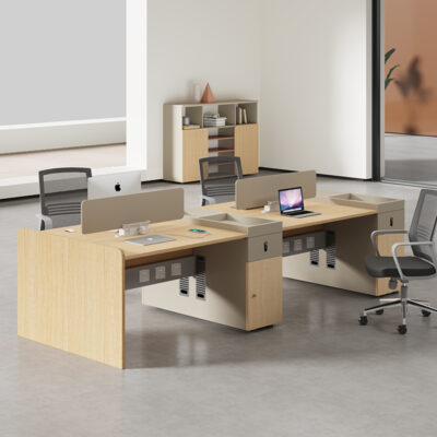 Bàn nhân viên Bàn nhân viên bốn chỗ ngồi hiện đại màn hình đơn giản máy trạm bàn ghế văn phòng kết hợp bàn tài chính