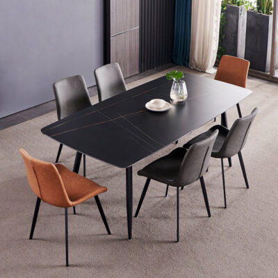 Bàn ăn bằng đá phiến căn hộ nhỏ hiện đại đơn giản bằng đá cẩm thạch bàn ăn kết hợp bộ bàn ăn hình chữ nhật