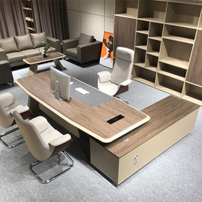 Bàn làm việc sếp đơn giản hiện đại Bàn điều hành bàn quản lý đèn sơn sang trọng văn phòng cao cấp Bàn ghế tổng thống kết hợp