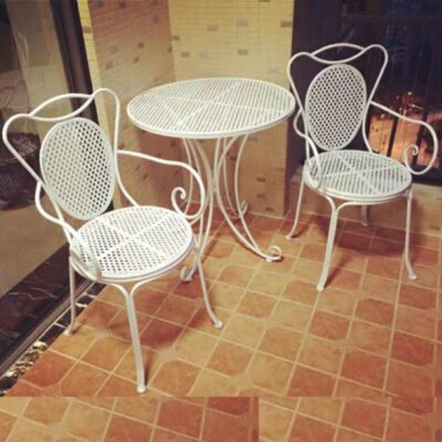 Bàn ghế cafe ngoài trời gấp ban công đơn giản Bàn ghế kết hợp gian hàng ngoài trời trà sữa Bàn ghế sắt bộ ba món hot