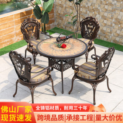 Bàn ghế sân hiên ngoài trời Bàn ghế ban công ngoài trời sân vườn ngoài trời Bàn nướng ngoài trời nhôm đúc Bàn ghế sân thượng giải trí