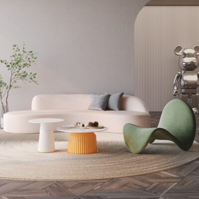 Đẹp Bắc Âu sang trọng ghế sofa cong phòng khách căn hộ nhỏ thẩm mỹ viện cửa hàng quần áo khu vực nghỉ ngơi tiếp tân Phổ biến trên Internet phong cách thiết kế