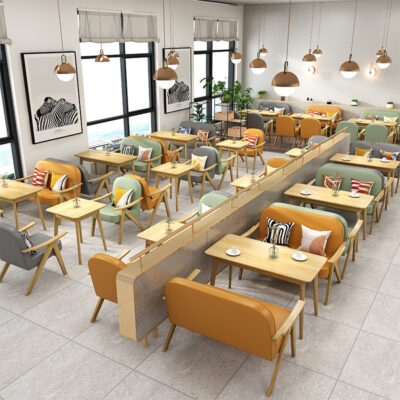 Quán trà sữa bàn ghế kết hợp phổ biến internet Bắc Âu khu vực nghỉ ngơi nhà hàng trà chiều bàn ghế bàn cafe thẻ ghế sofa