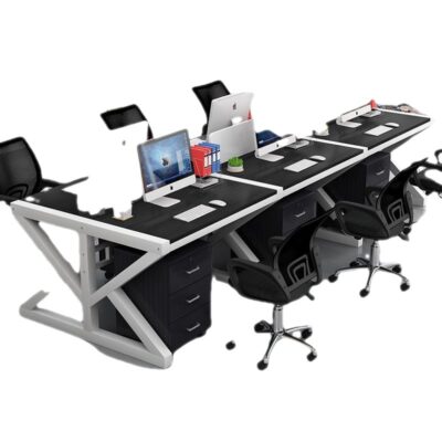 Bàn nhân viên Bàn máy tính nhân viên Nội thất văn phòng hiện đại đơn giản Màn hình 2/6 trạm làm việc kết hợp bốn người