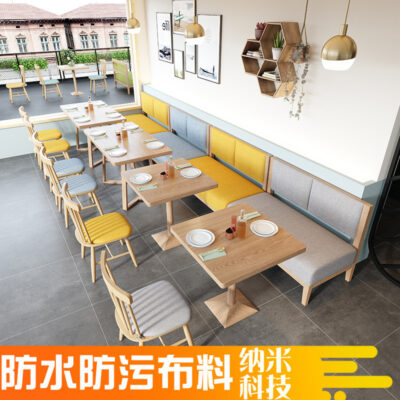 nhà hàng tráng miệng quán trà sữa quán cà phê bàn ghế gỗ nguyên khối sàn vải đôi giải trí sofa bàn cà phê kết hợp