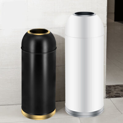 Thùng rác thương mại lớn bằng thép không gỉ trà trăm chuỗi cửa hàng trà sữa cửa hàng đồ uống phục vụ đạn tròn ngoài trời