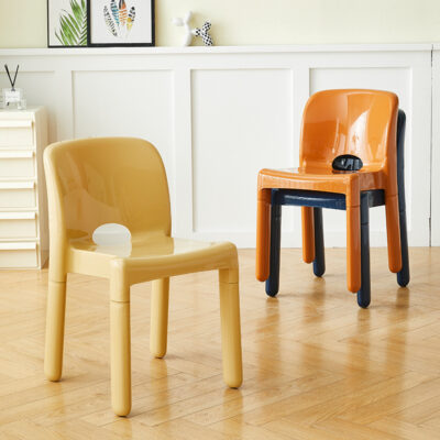 Hàn Quốc Ins Phong Cách Thời Trung Cổ Ghế Ăn Gia Đình Bắc Âu Đơn Giản Phong Cách Kem Lưng Nhựa Ghế Ghế Trang Điểm Quán Cà Phê Ghế