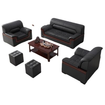 Quầy lễ tân văn phòng sofa bàn cà phê kết hợp văn phòng kinh doanh ba chỗ ngồi phòng tiếp tân khu vực nghỉ ngơi đơn giản và hiện đại