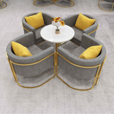 Văn phòng bán hàng lễ tân đàm phán bàn ghế kết hợp quán trà sữa quán cà phê một bàn bốn ghế tiệm nail thẩm mỹ viện sofa nhỏ