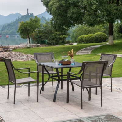 Nhà sản xuất bán buôn hoài cổ giải trí sân ban công bàn ghế sắt rèn nhà hàng trà bàn ghế cafe bàn ghế ngoài trời