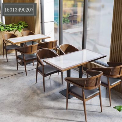 Cà Phê Trà Sữa Đồ Ăn Nhẹ Nướng Lẩu Nhà Hàng Bàn Ghế Kết Hợp Gỗ Chắc Chắn Mây Nhật Bản Nhà Hàng Mì Bữa Ăn Trà