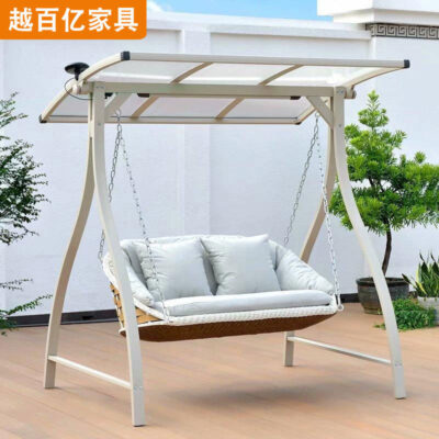 Xích đu ngoài trời sân vườn biệt thự giỏ treo nôi ghế treo đôi hợp kim nhôm Internet phổ biến sắt giỏ treo ghế