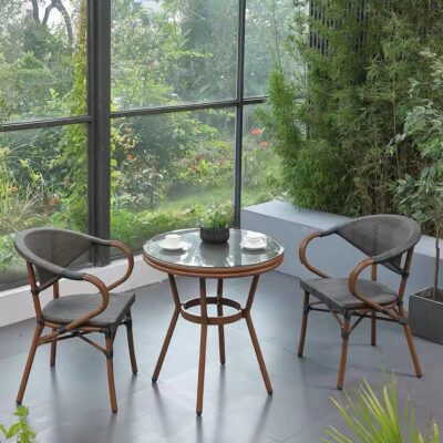 Bàn ghế ngoài trời ghế đan lát sân vườn giải trí ngoài trời quán cà phê quán trà sữa quán trọ khách sạn ban công bên ngoài