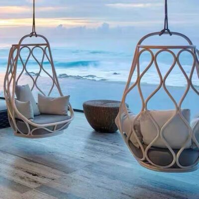 Sân giải trí ngoài trời giỏ treo lưới đu đơn phổ biến ban công lười biếng ghế bập bênh trong nhà biệt thự sân vườn đồ nội thất xích đu