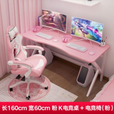 Bàn thể thao điện tử Bàn hồng Bàn máy tính để bàn tại nhà phát sóng trực tiếp mỏ neo cô gái trò chơi kết hợp bàn ghế cao cấp