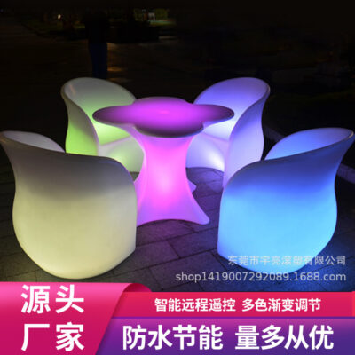 Đèn LED tựa lưng ghế ăn phát sáng nội thất thông minh cán nhựa sạc điều khiển từ xa đổi màu sáng tạo bàn ghế giải trí