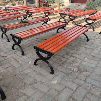 Tùy chỉnh công viên gỗ rắn đường tựa lưng băng ghế giải trí gang băng ghế gỗ rắn ngoài trời cộng đồng tài sản băng ghế dự bị