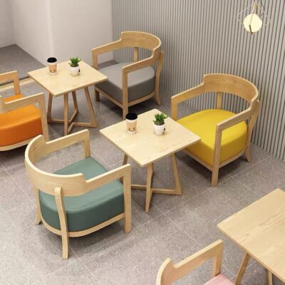 Gỗ nguyên khối quán cà phê giản dị phổ biến internet tiếp nhận đàm phán sofa bộ phận bán hàng cửa hàng trà sữa món tráng miệng cửa hàng nhà hàng bàn ghế kết hợp