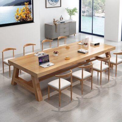 Bàn hội nghị bàn dài bàn ghế văn phòng hình chữ nhật kết hợp đơn giản hiện đại bàn làm việc đơn giản bàn đàm phán nhỏ