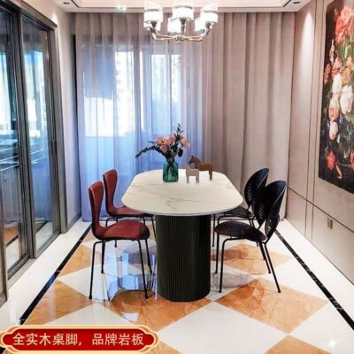 Bàn Ăn Đá Phiến Phong Cách Màu Kem: Sự Kết Hợp Hiện Đại