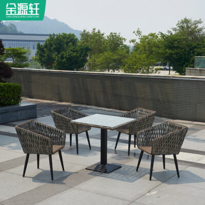 Bán buôn bàn ghế mây sân trong sân bàn trà bộ ba món Bàn ghế ban công ngoài trời Bàn ghế sân vườn