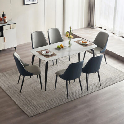 Bàn ghế ăn bằng đá phiến Bắc Âu cho phòng nhỏ và phòng khách công nghiệp gỗ - đẹp hiện đại và sang trọng.