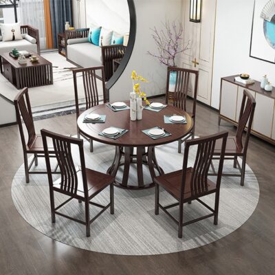 Bàn Ghế Gỗ Nguyên Khối Kiểu Trung Quốc Mới Cho Khách Sạn và Bộ Bàn Ghế Zen