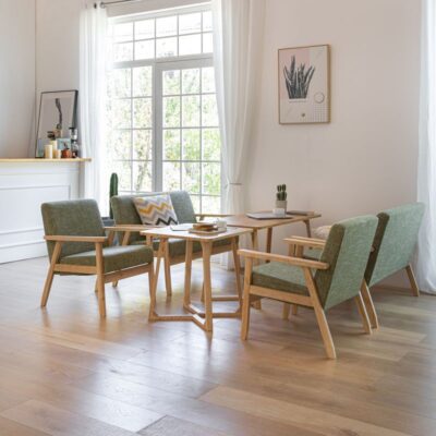 Bàn ghế cafe quán trà sữa kết hợp văn phòng đơn giản giải trí đôi ban công gỗ nguyên khối tráng miệng ghế sofa tiếp tân