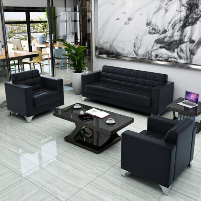 Sofa văn phòng hiện đại đơn giản bàn cà phê kết hợp bộ đàm phán kinh doanh tiếp tân còn lại ghế sofa đơn văn phòng