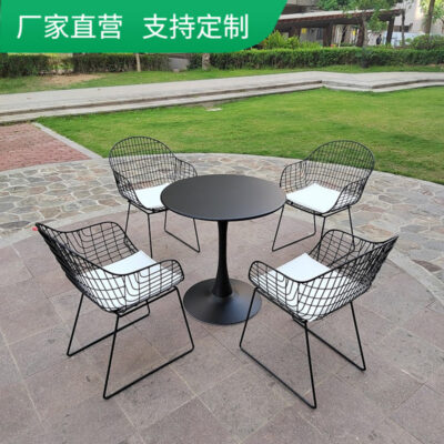 Bàn ghế sắt rèn ngoài trời sân chống nắng chống nắng quán cà phê ban công ngoài trời ghế giải trí sân vườn ngoài trời