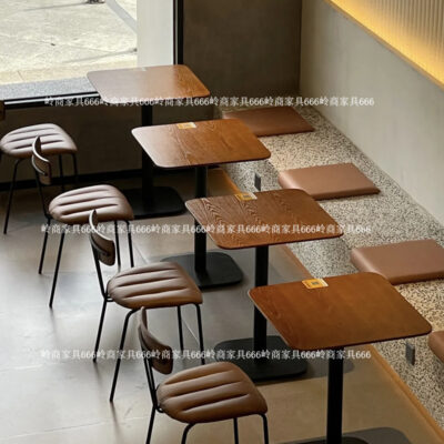 hoài cổ thương mại bàn ăn và ghế kết hợp bình thường bàn cà phê B & B món tráng miệng cửa hàng trà sữa cafe bàn gỗ nguyên khối bàn vuông nhỏ