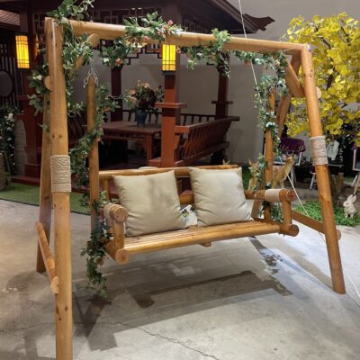 Nông thôn sân xích đu ngoài trời cho trẻ em sân đăng nhập nông thôn xích đu chống ăn mòn gỗ nguyên khối dành cho lớn vườn ghế bập bênh treo ghế