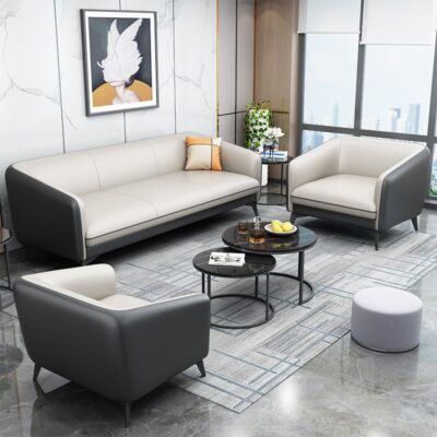 Văn phòng đơn giản đàm phán ghế sofa kinh doanh phòng tiếp tân tiếp tân và giải trí đơn văn phòng ba người nhẹ nhàng kết hợp bàn cà phê sang trọng