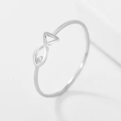 100% Bạc 925 Rỗng Cá Cho Nữ, Nhẫn Nữ Đơn Giản Thời Trang Mini Đá Pha Lê Mỹ Trang Sức Nữ Ngón Tay Phụ Kiện