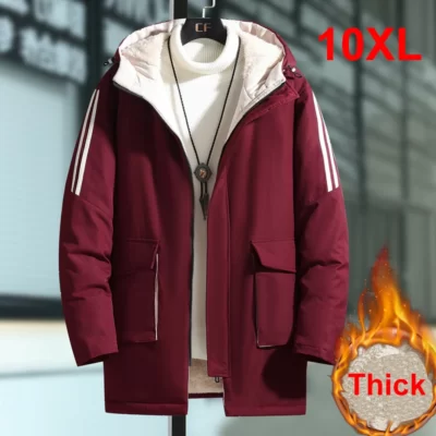 10XL 9XL Plus Kích Thước Parkas Nam Mùa Đông Dày Ấm Áo Khoác Áo Khoác Nỉ Nam Mùa Đông Parkas Hàng Hóa Áo Size Lớn 10XL