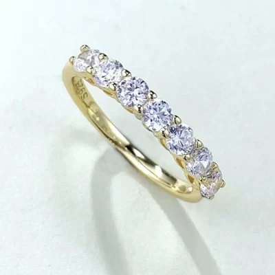 Vàng 14K Vĩnh Cửu Moissanite Nhẫn Đứng Kim Cương Thật 100% Bạc 925 Cưới, Ban Nhạc Cho Nữ, Nhẫn Nữ LỜI HỨA Trang Sức