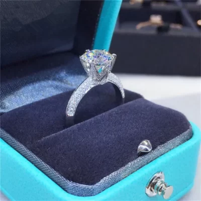 1CT 3CT 5CT Chất Lượng Cao Cắt D Màu Sắc Rõ Nét Cao Moissanite Kim Cương Sinh Nhật Nhẫn Cho Nữ Cao Cấp Vàng 18K Món Quà Trang Sức