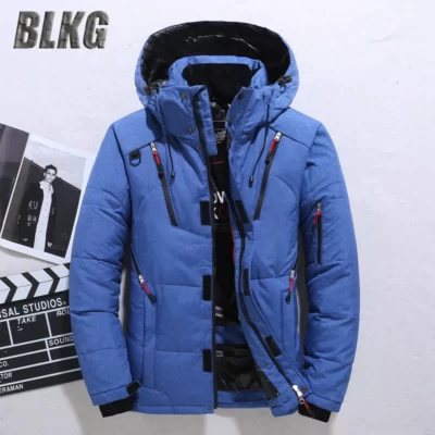 -20 Độ Mùa Đông Parkas Nam Xuống Áo Khoác Nam Trắng Vịt Xuống Áo Khoác Có Mũ Trùm Đầu Ngoài Trời Dày Ấm Đệm Tuyết Áo Khoác quá Khổ M-4XL