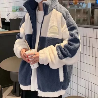 2023 Mùa Thu Đông Cashmere Áo Khoác Áo Khoác Nam Y2K Dạo Phố Cao Cấp Punk Xu Hướng Thời Trang Mới Rời Cổ Joker Áo Lót Bông