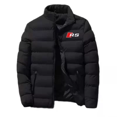 Mùa Thu 2023 Bán Xe Audi-RS Phong Cách Anh In Màu Trơn Cotton Nam Dài Tay Phổ Biến Áo Khoác Khóa Kéo Thoải Mái Xuống Áo Khoác