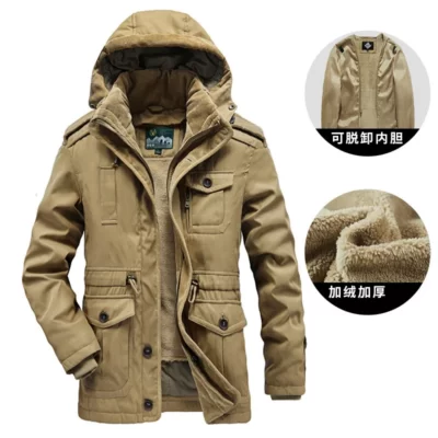 2023 Casual Nam Áo Lông Dày Áo Khoác Áo Khoác Dù Nam Áo Khoác Áo Khoác Mùa Đông Nam Làm Dày Có Mũ Trùm Đầu Chống Thấm Nước Áo Khoác Ngoài Áo Ấm Áo Liền Quần