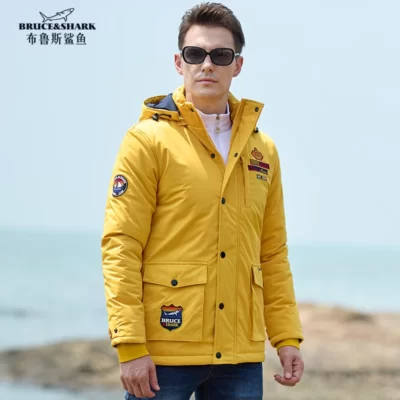 Năm 2023 Nam Áo Khoác Ngoài Áo Quần Áo Mùa Đông Bruce & Cá Mập Áo Khoác Nam Làm Dày Cotton Nam Áo Thời Trang Ấm Áp size Lớn