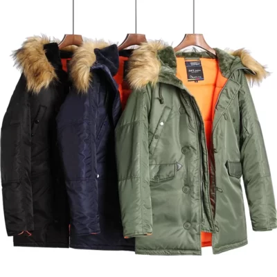 Quân Sự Năm 2023 Plus Kích Thước Lông Hood Dài Chống Nước Chống Gió Alaska Mùa Đông Mới Áo Khoác Dù Dày Nam Áo Khoác Ngoài Áo Khoác Áo Kích Thước Lớn